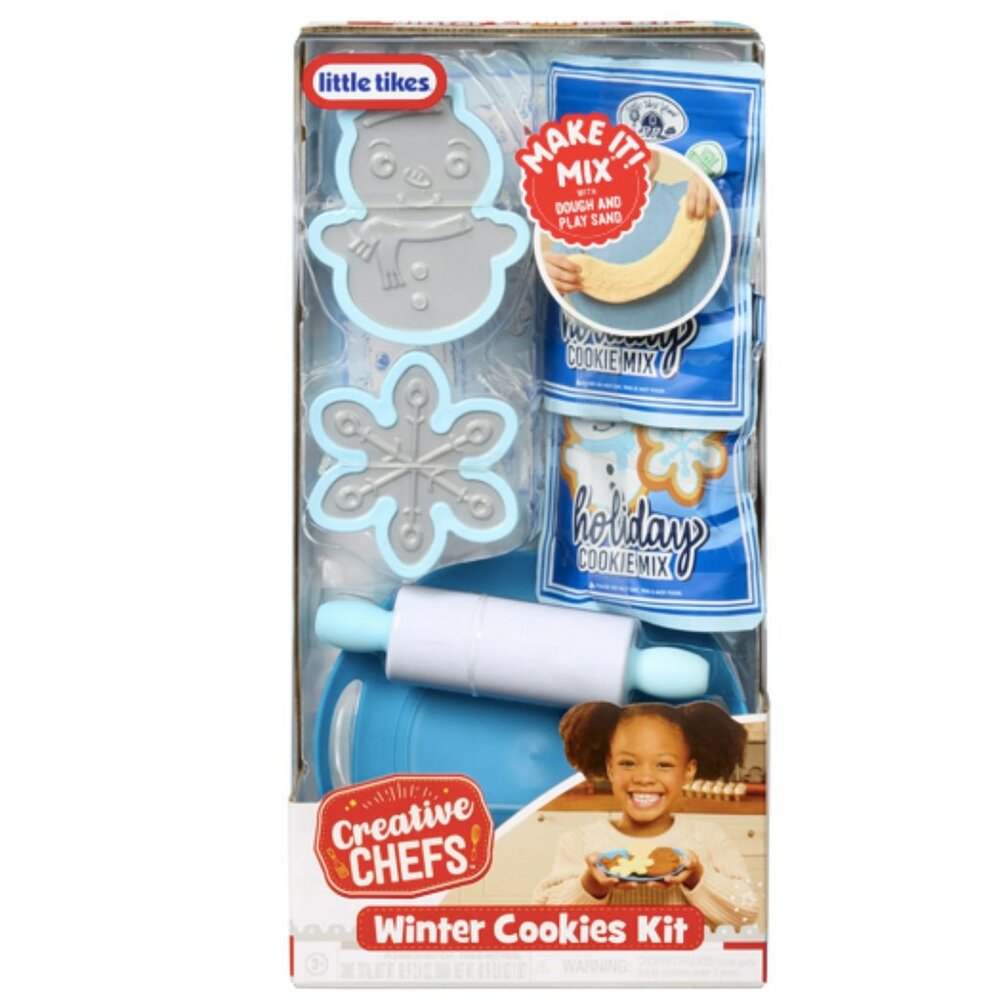 Little Tikes Creative Chefs Holiday Winter Cookies Kit, 6 Accessories, Play Sand
